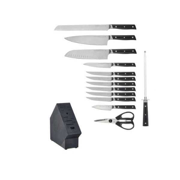 Paderno Highland Fully Forged 14-Piece Knife Block Set 4 Paderno Highland Fully Forged 14-Piece Knife Block Set