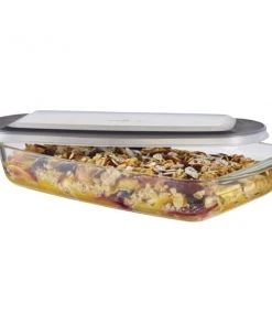 Paderno 2.8 Qt Glass Oblong Baking Dish With Lid 4 Paderno 2.8 Qt Glass Oblong Baking Dish With Lid
