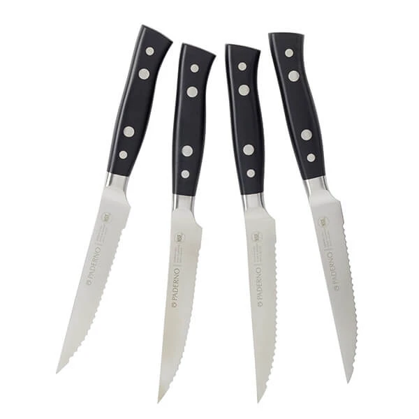 Paderno Montgomery Fully Forged 4-Piece Steak Knife Set 4 Paderno Montgomery Fully Forged 4-Piece Steak Knife Set