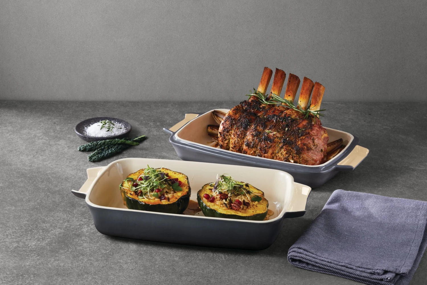 Paderno Bakeware 2-in-1 Ceramic Roaster Set 8 Paderno Bakeware 2-in-1 Ceramic Roaster Set