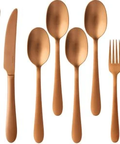 Paderno Caledonia Copper 20 Piece Flatware Set, Matte Finish
