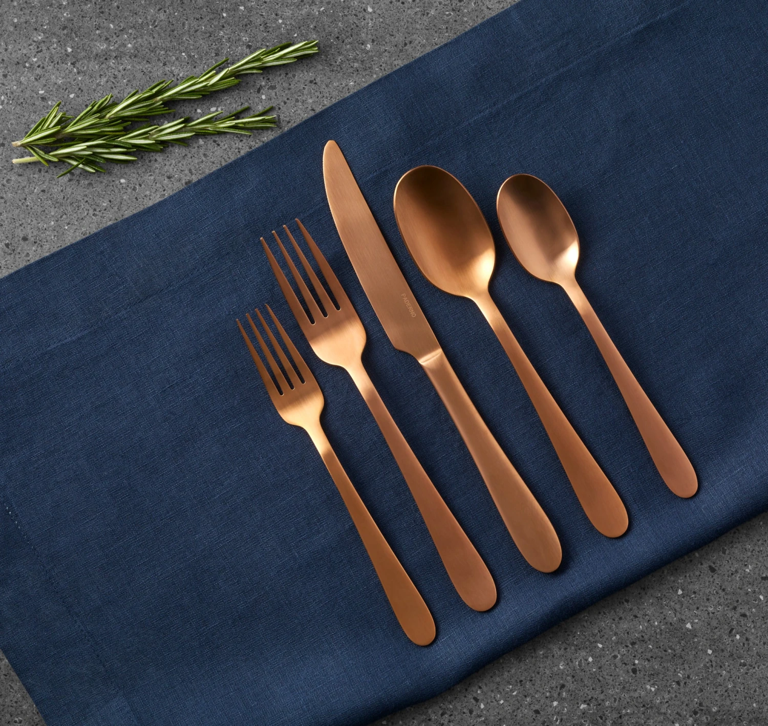 Paderno Caledonia Copper 20 Piece Flatware Set, Matte Finish 5 Paderno Caledonia Copper 20 Piece Flatware Set, Matte Finish