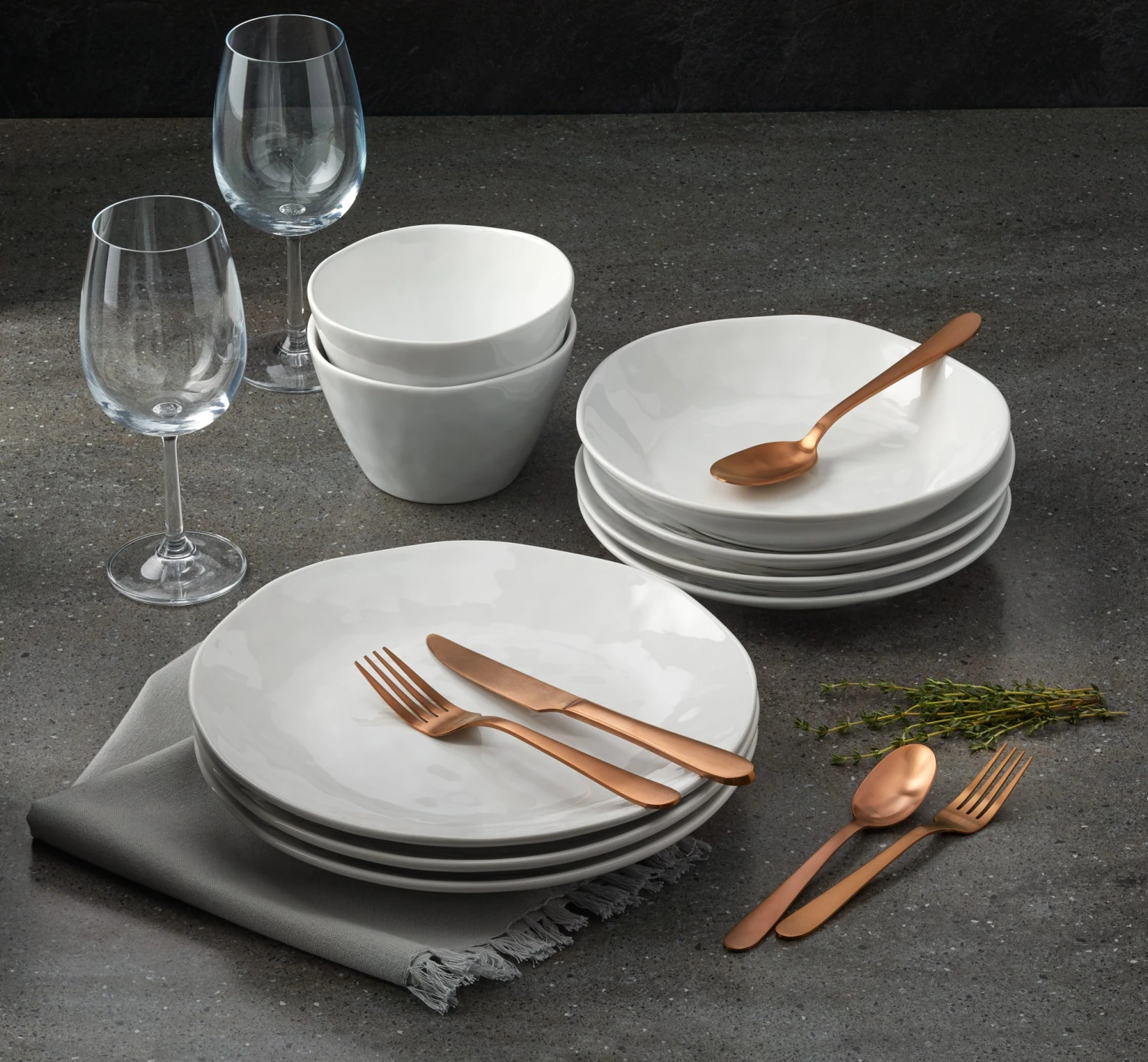 Paderno Caledonia Copper 20 Piece Flatware Set, Matte Finish 6 Paderno Caledonia Copper 20 Piece Flatware Set, Matte Finish