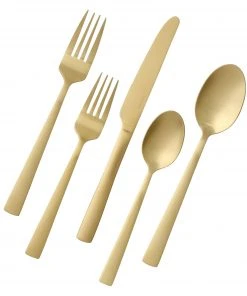 Paderno Summerside Champagne 20 Piece Flatware Set, Matte Finish
