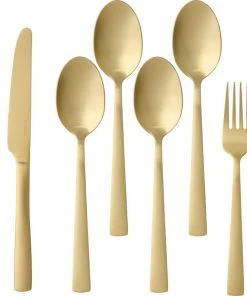 Paderno Summerside Champagne 20 Piece Flatware Set, Matte Finish