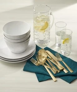 Paderno Summerside Champagne 20 Piece Flatware Set, Matte Finish