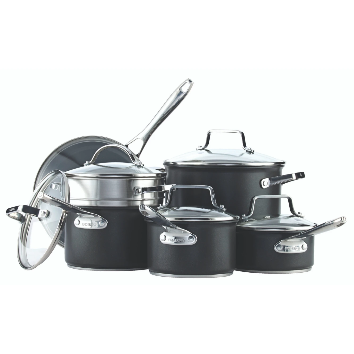 Paderno Cookware Sets Non-Stick Hard-Anodized Cookset, 12-pc | Batterie De Cuisine Antiadhésive, 12 Pièces 13 Paderno Cookware Sets Non-Stick Hard-Anodized Cookset, 12-pc | Batterie De Cuisine Antiadhésive, 12 Pièces
