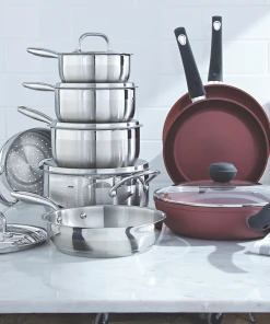 Paderno Classic 11-Piece Stainless Steel Cookware Set | Batterie De Cuisine En Acier Inoxydable Classique, 11 Pièces 11 Paderno Classic 11-Piece Stainless Steel Cookware Set | Batterie De Cuisine En Acier Inoxydable Classique, 11 Pièces