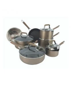 Paderno Classic 12-Piece Champagne Bronze Non-Stick Cookware Set