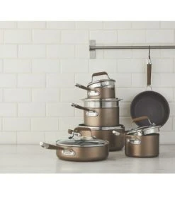 Paderno Classic 12-Piece Champagne Bronze Non-Stick Cookware Set 8 Paderno Classic 12-Piece Champagne Bronze Non-Stick Cookware Set