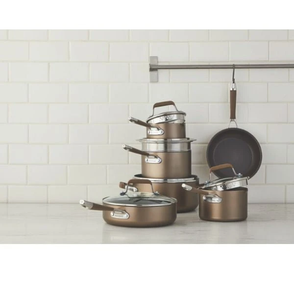 Paderno Classic 12-Piece Champagne Bronze Non-Stick Cookware Set 5 Paderno Classic 12-Piece Champagne Bronze Non-Stick Cookware Set