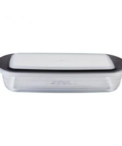 Paderno 3.8 Qt Glass Oblong Baking Dish With Lid Bakeware
