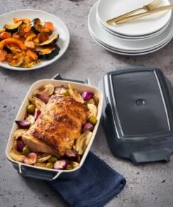 Paderno Bakeware 2-in-1 Ceramic Roaster Set 18 Paderno Bakeware 2-in-1 Ceramic Roaster Set