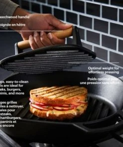 Paderno Pre-Seasoned Cast Iron Grill Press 17 Paderno Pre-Seasoned Cast Iron Grill Press