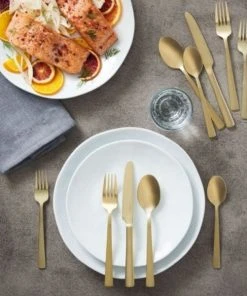 Paderno Summerside Champagne 20 Piece Flatware Set, Matte Finish
