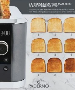 Paderno 2-Slice Even-Heat Toaster | Grille-pain 2 tranches à Chaleur Uniforme Appliances