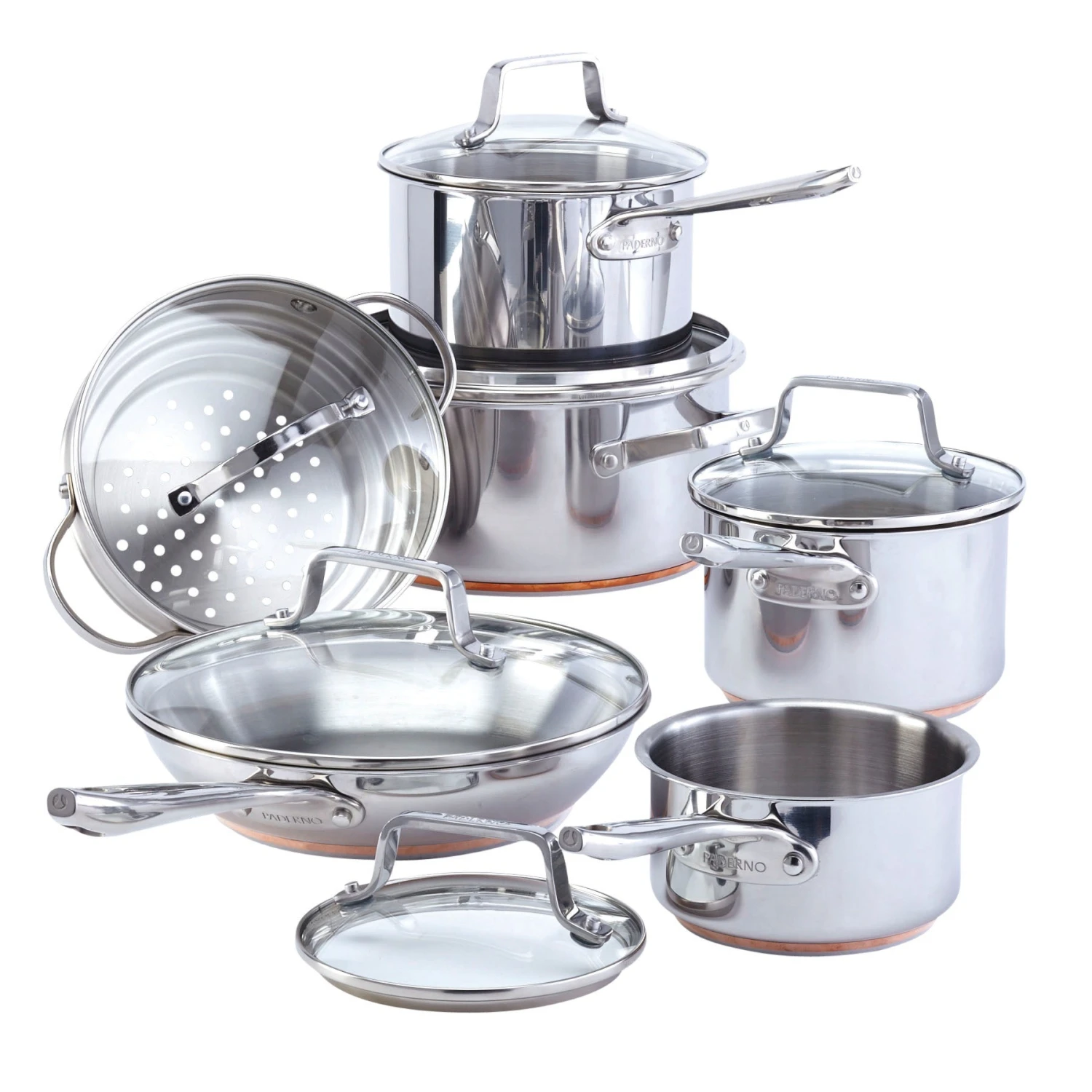 Paderno Cookware Sets Copper Core Stainless Steel Cookset, 12-pc | Batterie De Cuisine En Acier Inoxydable, 12 Pièces 3 Paderno Cookware Sets Copper Core Stainless Steel Cookset, 12-pc | Batterie De Cuisine En Acier Inoxydable, 12 Pièces