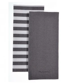 Paderno Yarn-Dyed Kitchen Towel 2-Pack, Charcoal | Serviette De Cuisine Tissée-teinte, Paq. 2, Gris Foncé